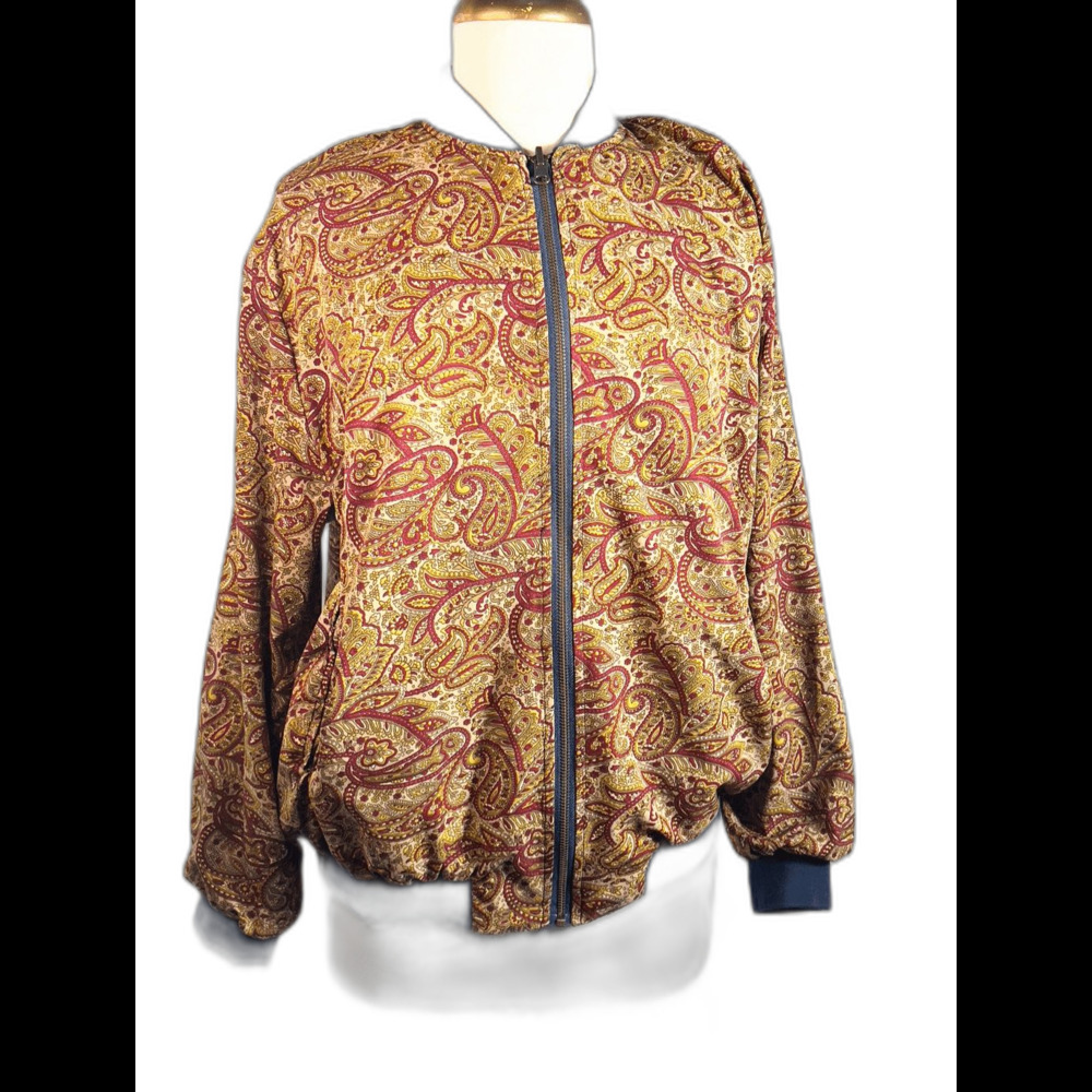 Y2k Reversible Jacket Size M Embroidered Paisley Coquette Indie Sleaze